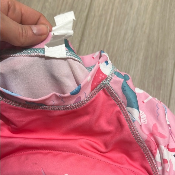 Pink Rashguard Swim Top with Short Sleeves - Picture 3 of 6